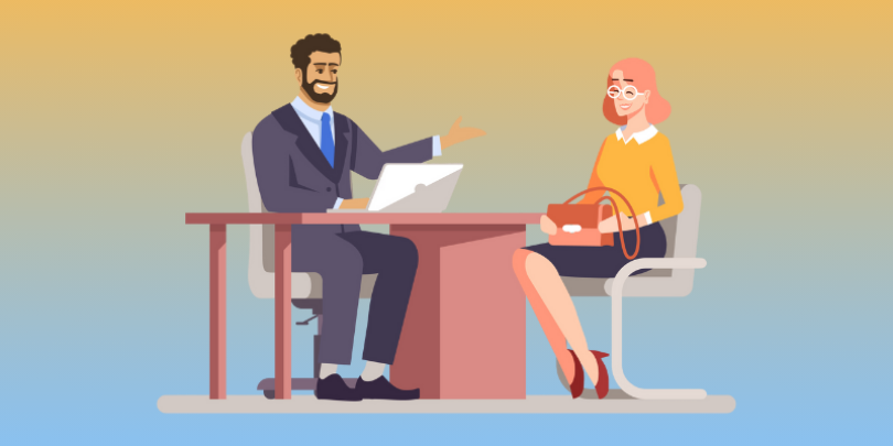 boss and employee having a one-on-one meeting