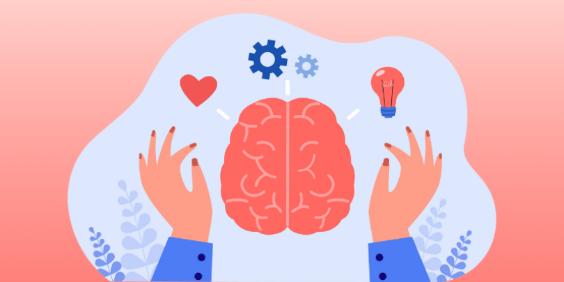 hands surrounding a brain