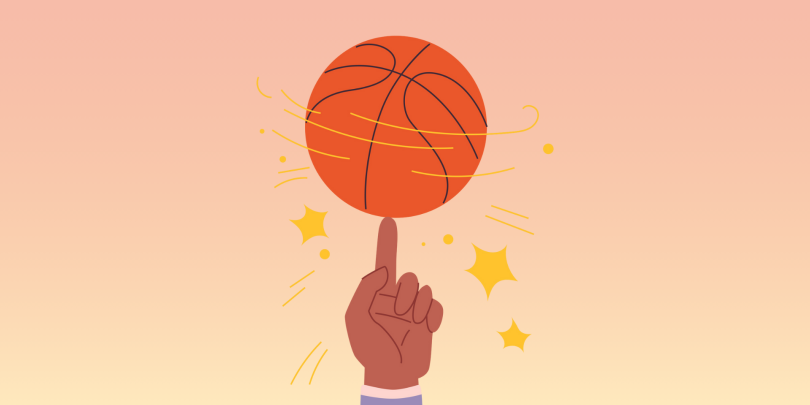 basketball spinning on finger