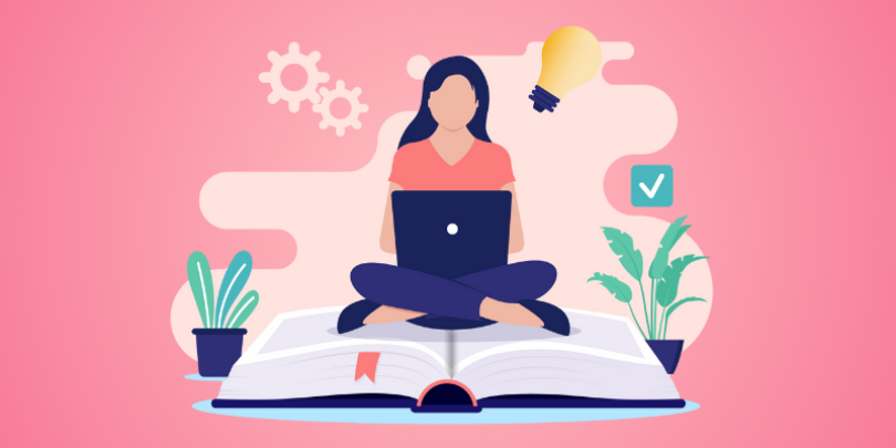 girl working on laptop