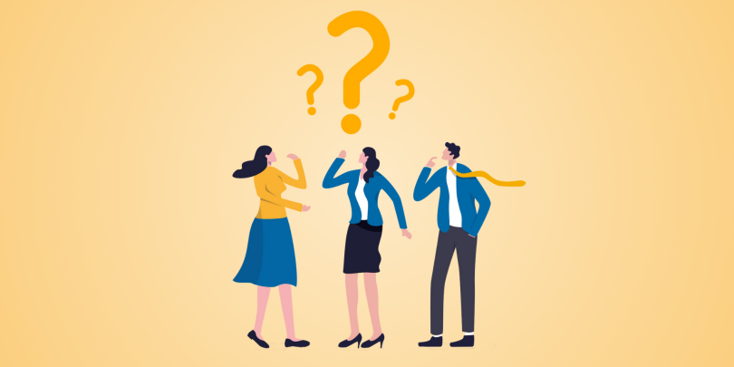 3 employees questioning