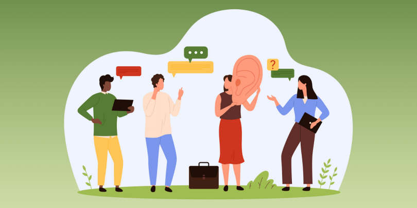 1 person receiving feedback from 3 others