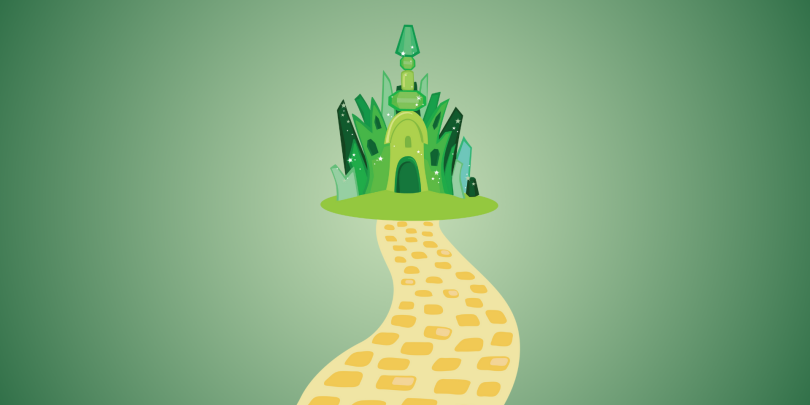 yellow brick road leading to emerald castle