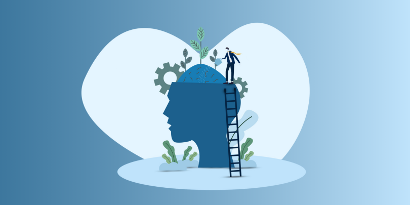 man watering a brain to nourish it