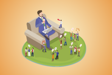 narcissistic boss surrounded by frustrated employees