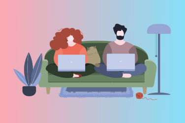 couple working from home