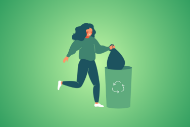 woman recycling