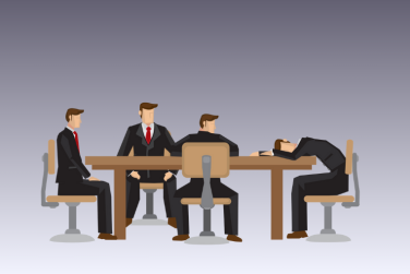 man bored during business meeting