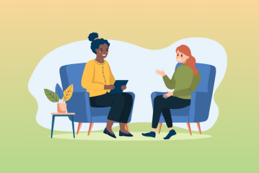 two people having a conversation