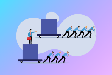 leader helping team vs manager directing team