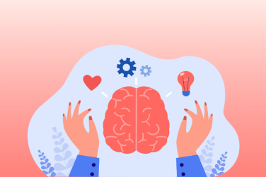 hands surrounding a brain