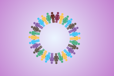humans holding hands in a circle