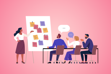 3 employees going through training