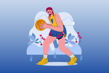 woman playing basketball