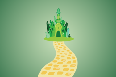 yellow brick road leading to emerald castle