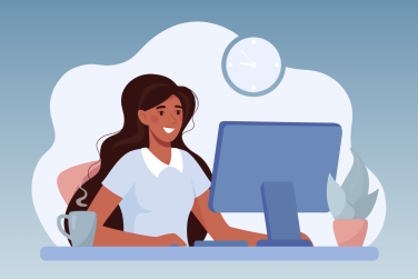 woman working on the computer