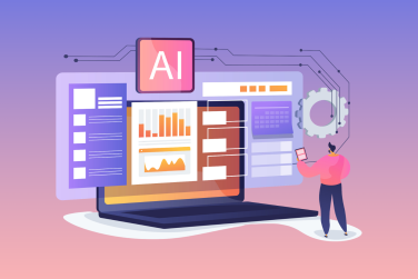 man working with AI