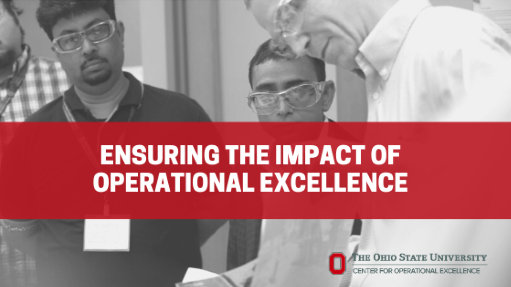 Three men in goggles with overlaid title