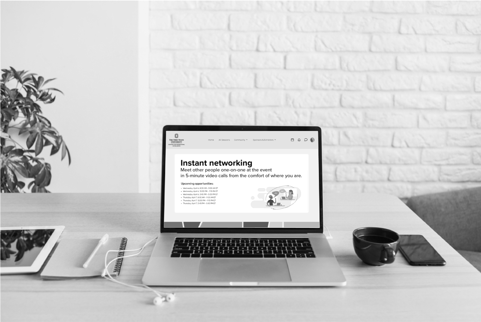 Computer with COE Summit Instant Networking page open