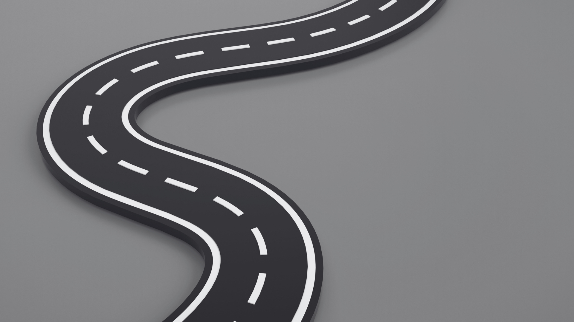 Black and white winding road