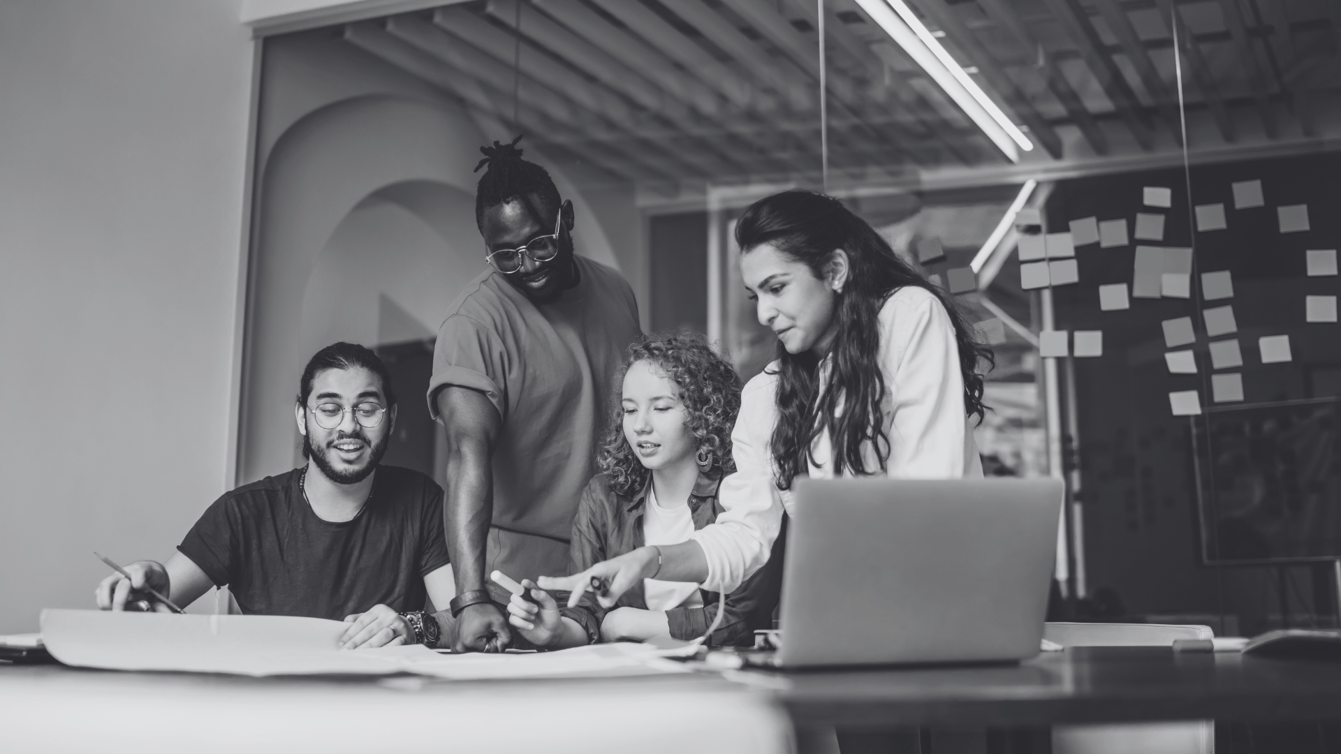 Workplace team discussing business strategy