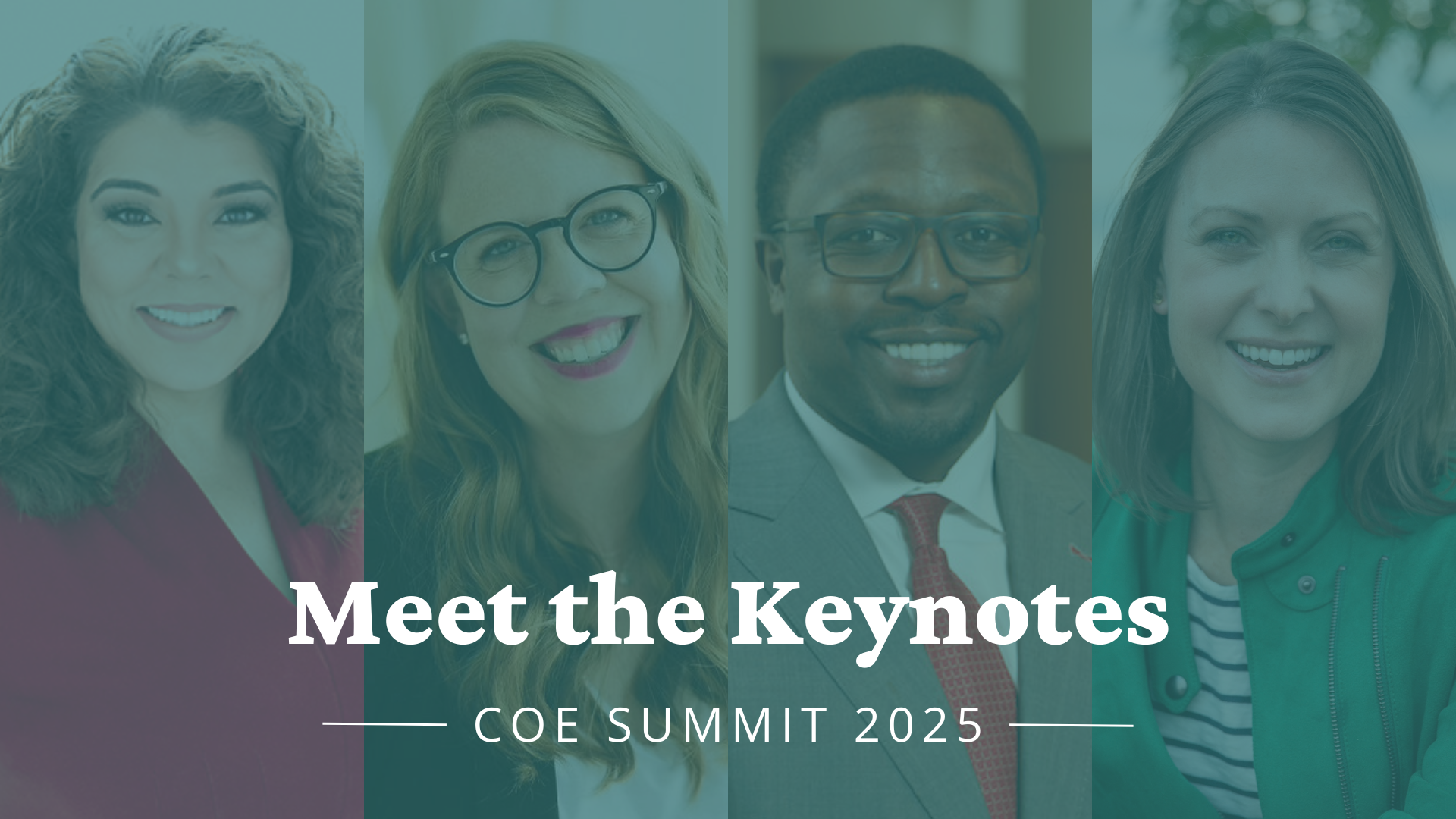 Keynote headshots with "Meet the Keynotes" text