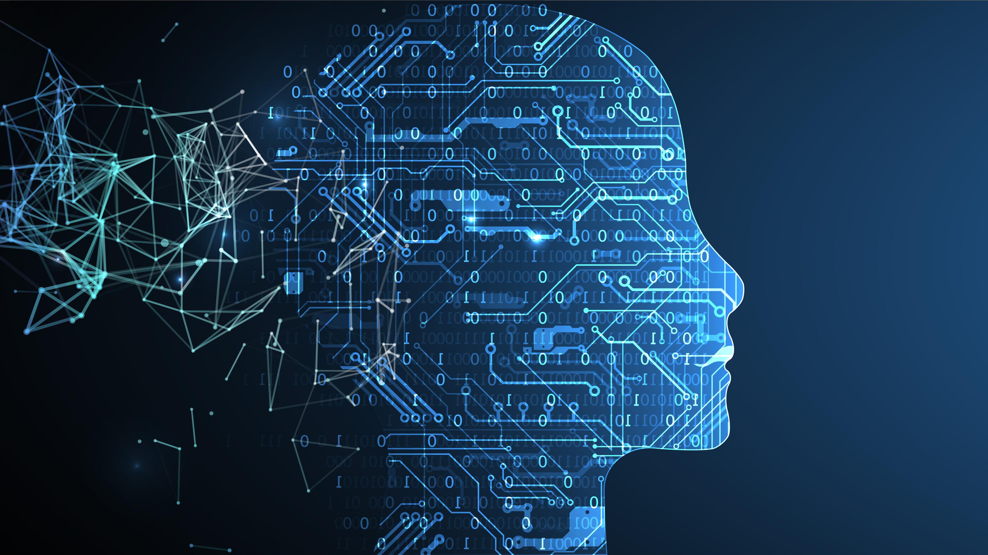 Human face representing AI concept