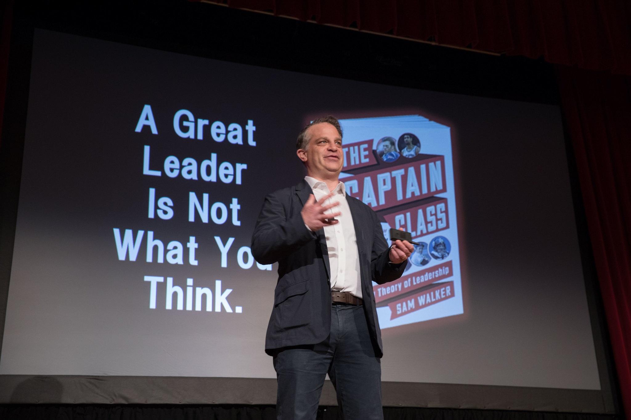 Sam Walker delivering a presentation