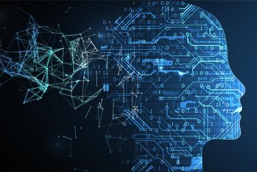 Human face representing AI concept