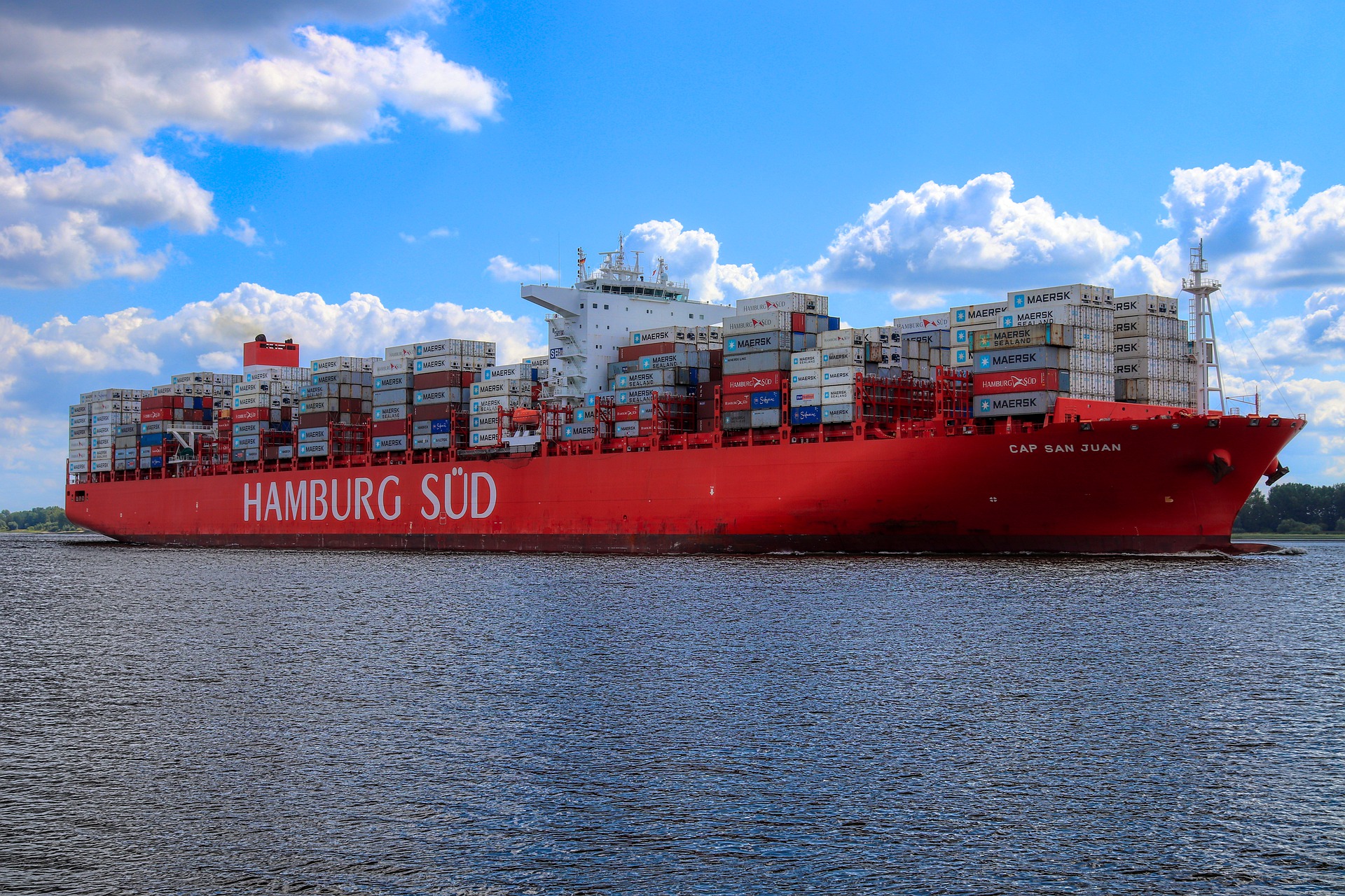 Shipping containers on a freighter