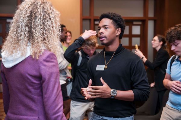 Fisher student asks a one-on-question of Griffin
