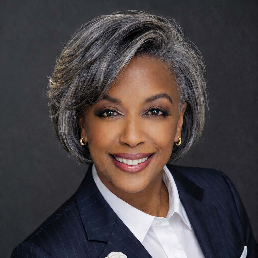 Headshot of Kimberly Lee Minor wearing a navy suit jacket with a white blouse.