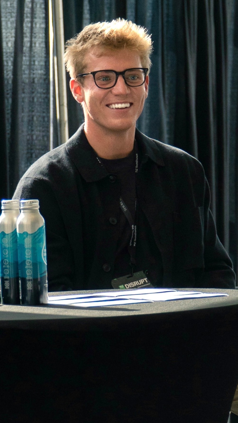 Nicolas Meader speaking at a major tech conference.