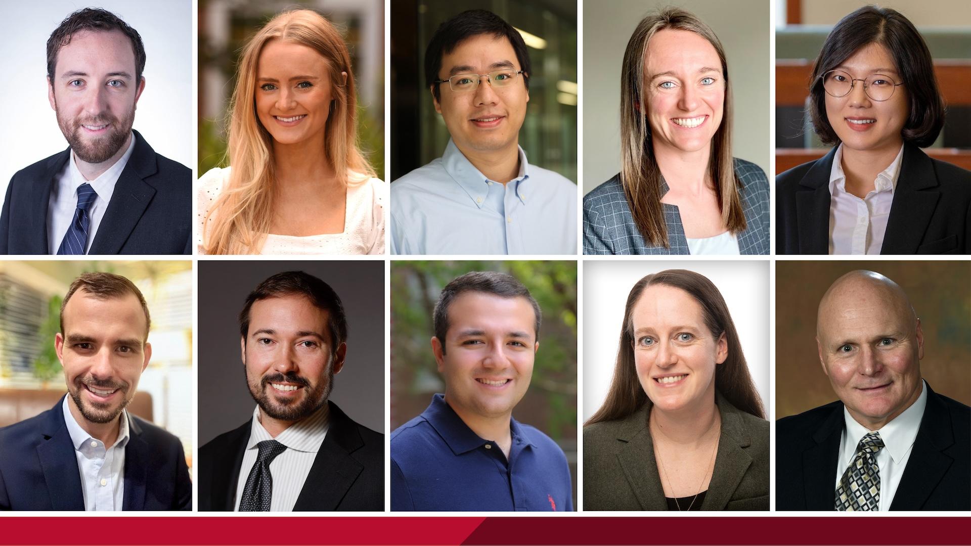 Collage of ten new faculty headshots