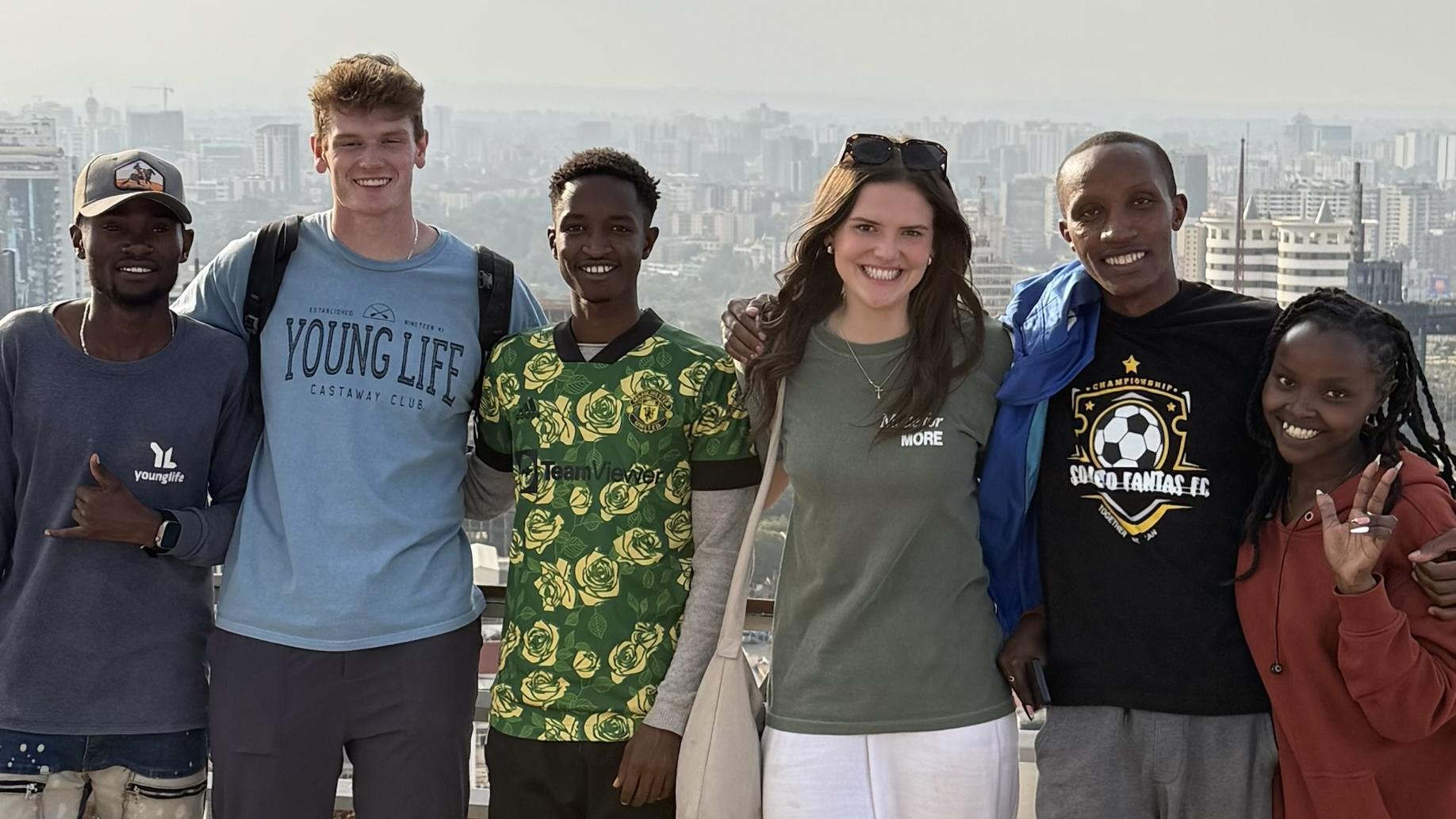 Lauren Clippard pictured with five other individuals in Kenya