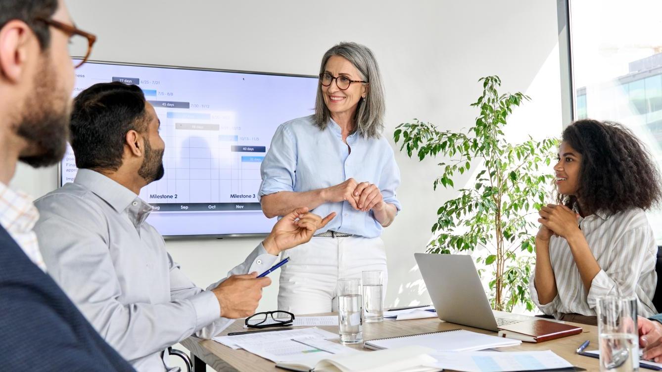 Professionals having a meeting in an office