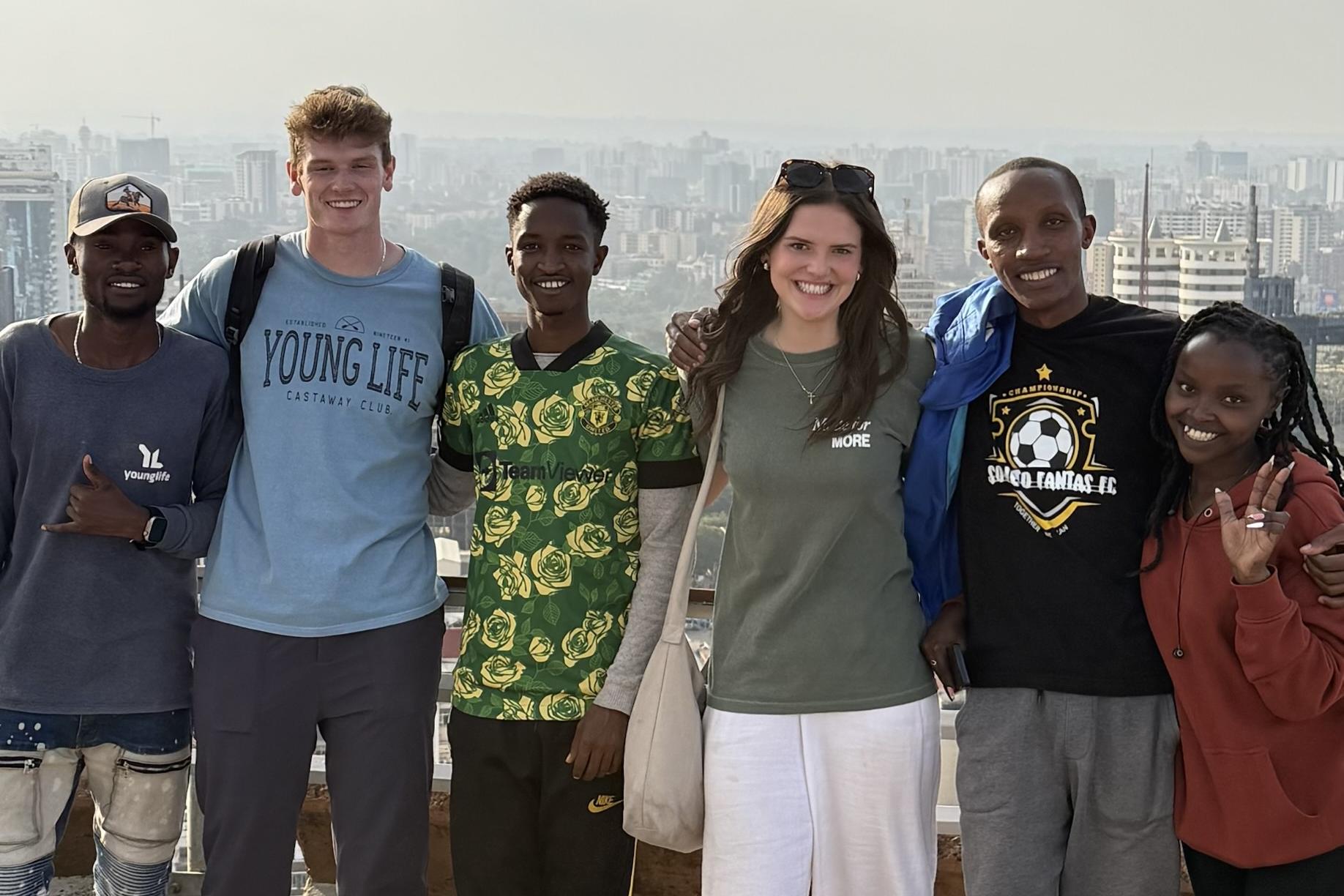 Lauren Clippard pictured with five other individuals in Kenya