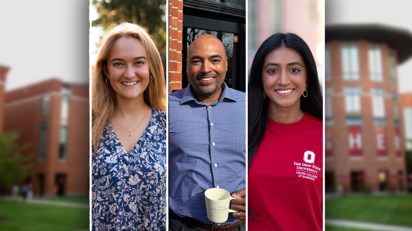 collage of three headshots of Matilda Slade, Stuart Heflin and Kavya Jayanthi 