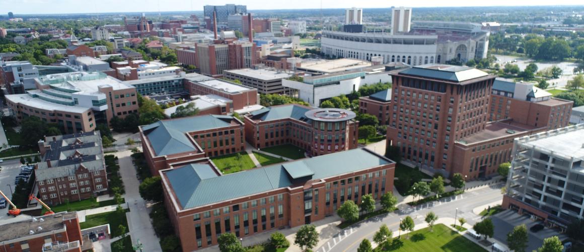 Aerial photo of Fisher's campus.