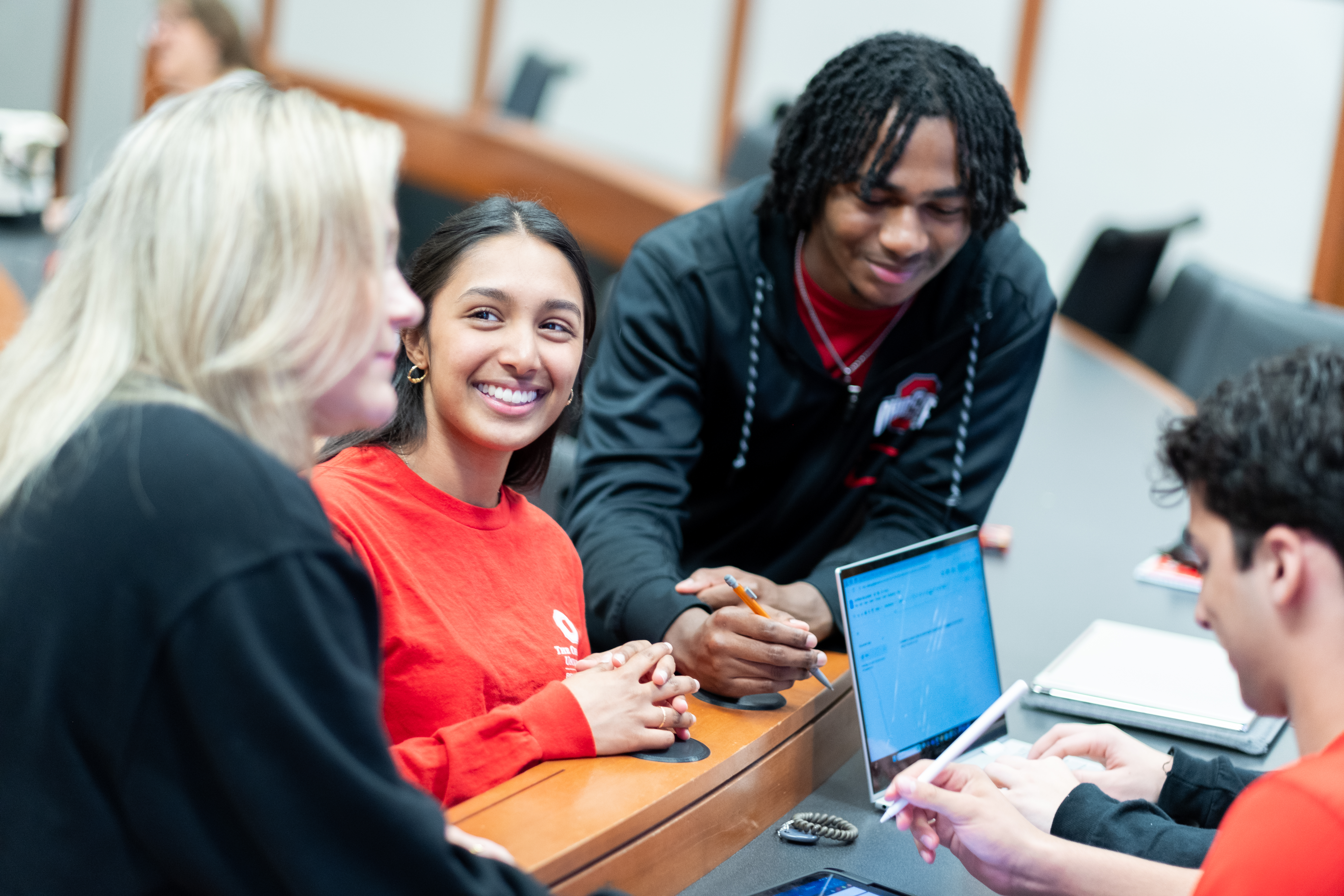 students working together in a classroom