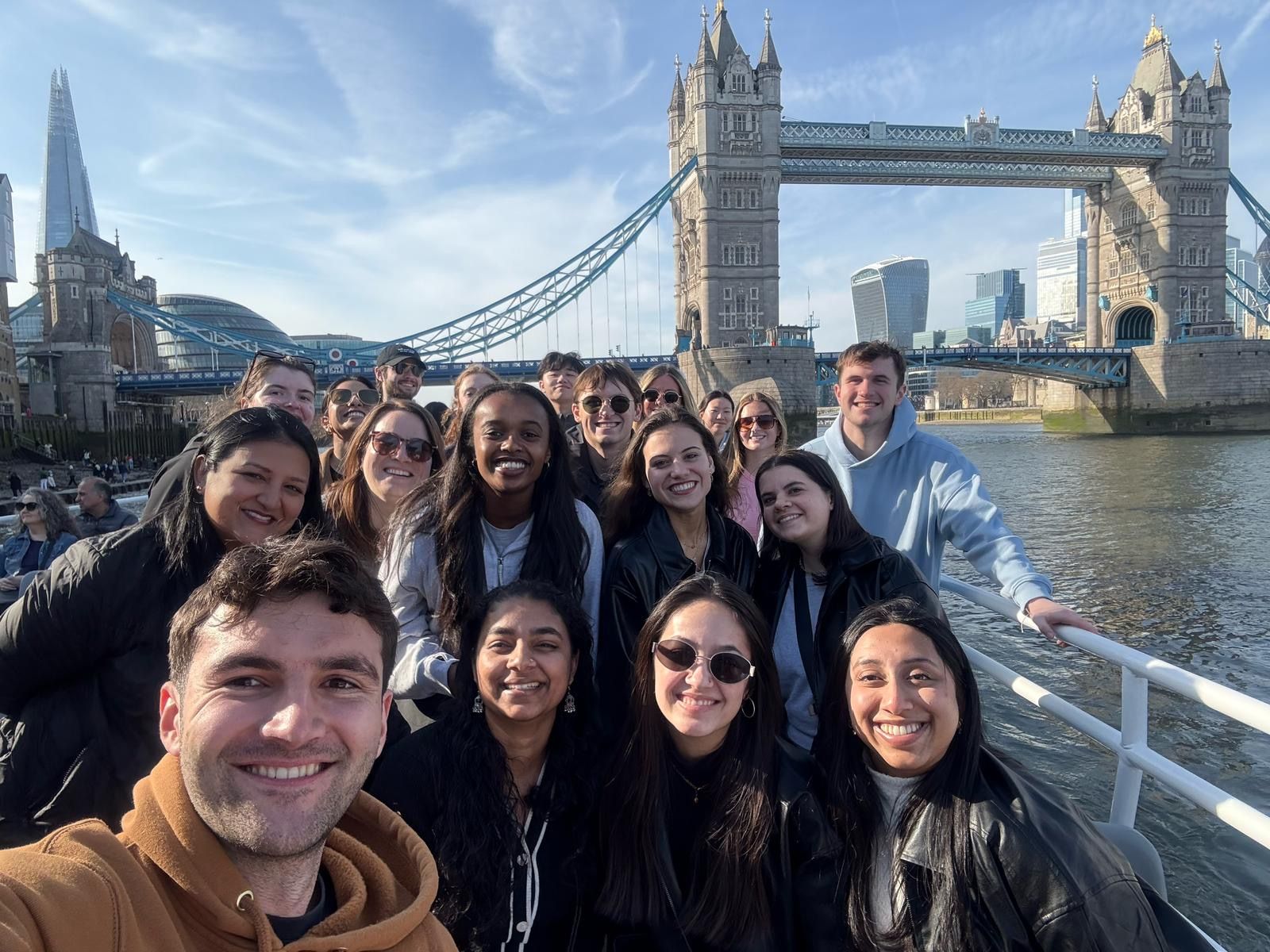 group photo of Fisher students in London