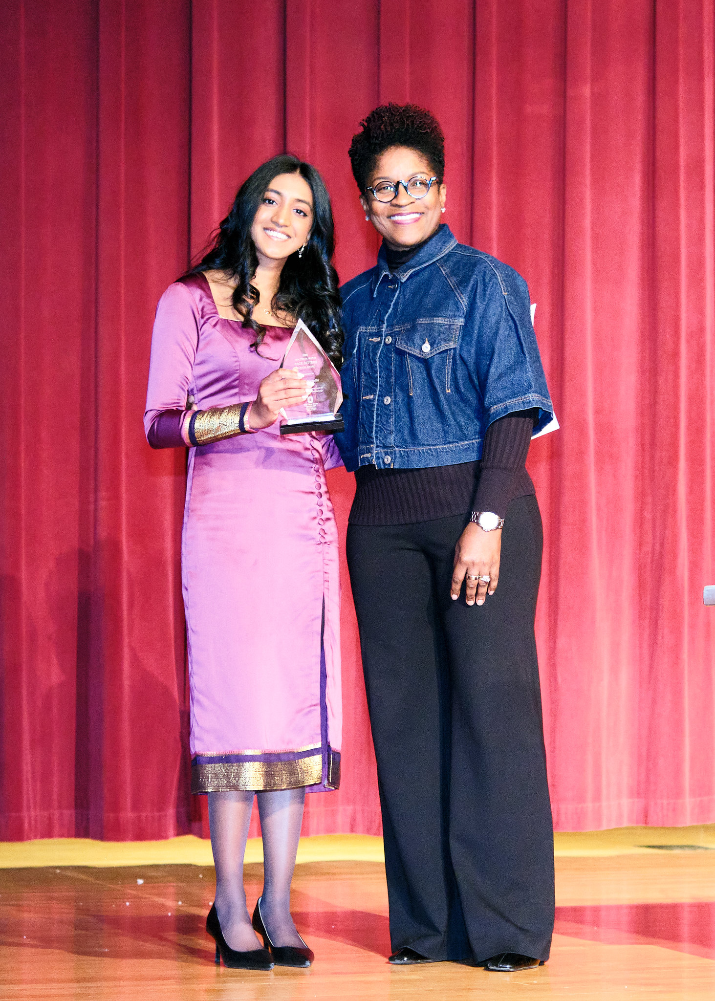 student Pace Setters award winner on stage