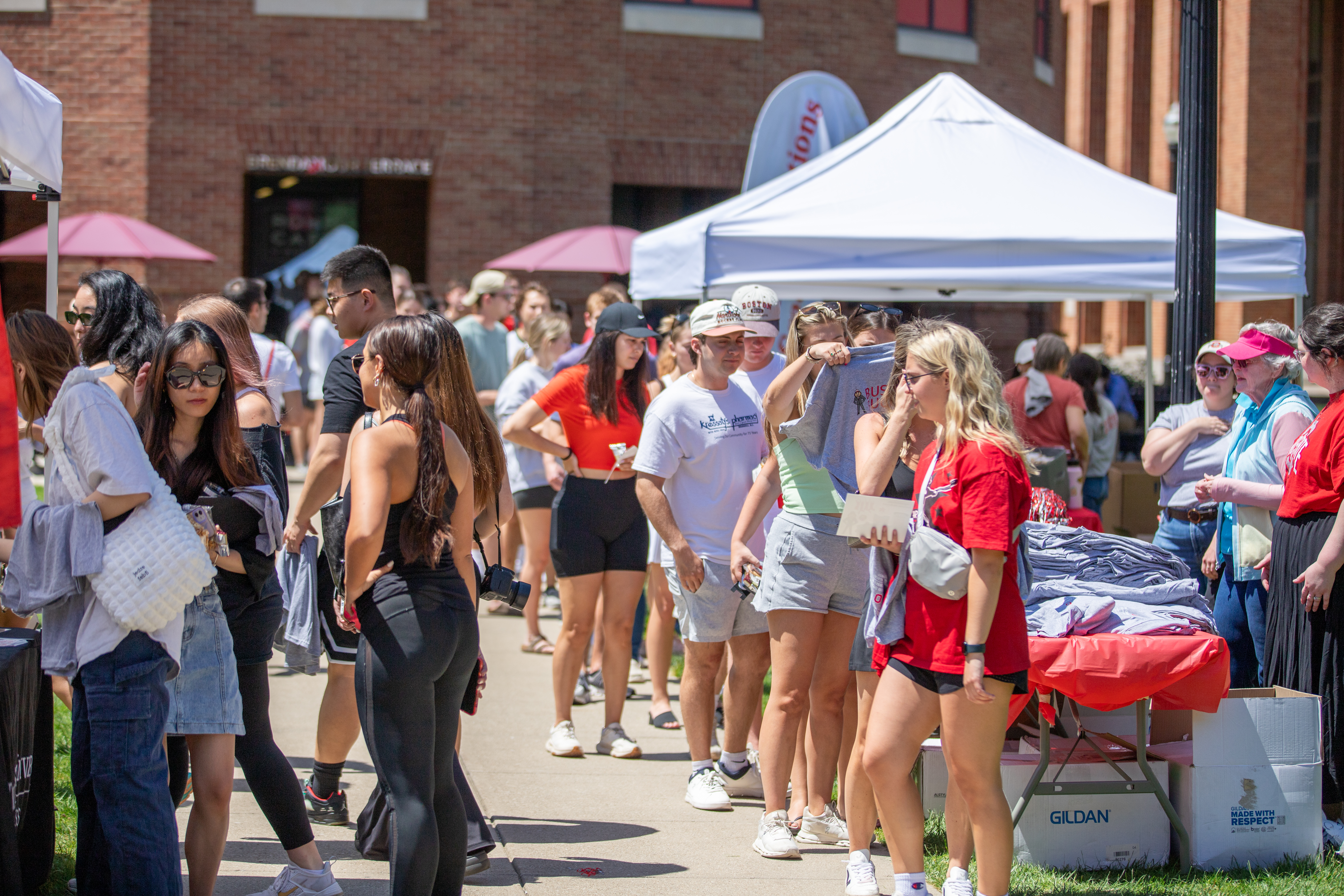 students at a Fisher community event in the Fisher courtyard