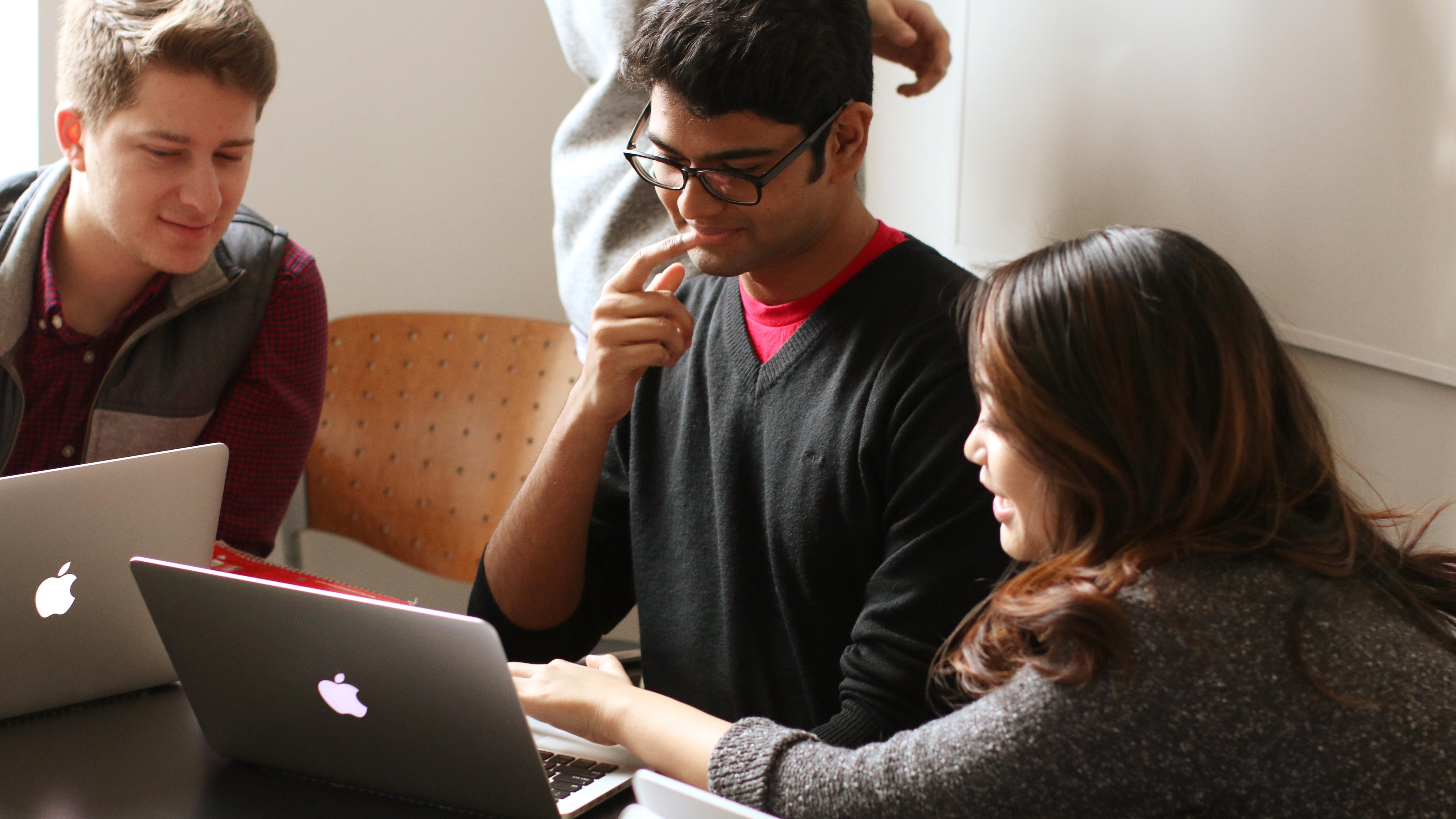 students working together