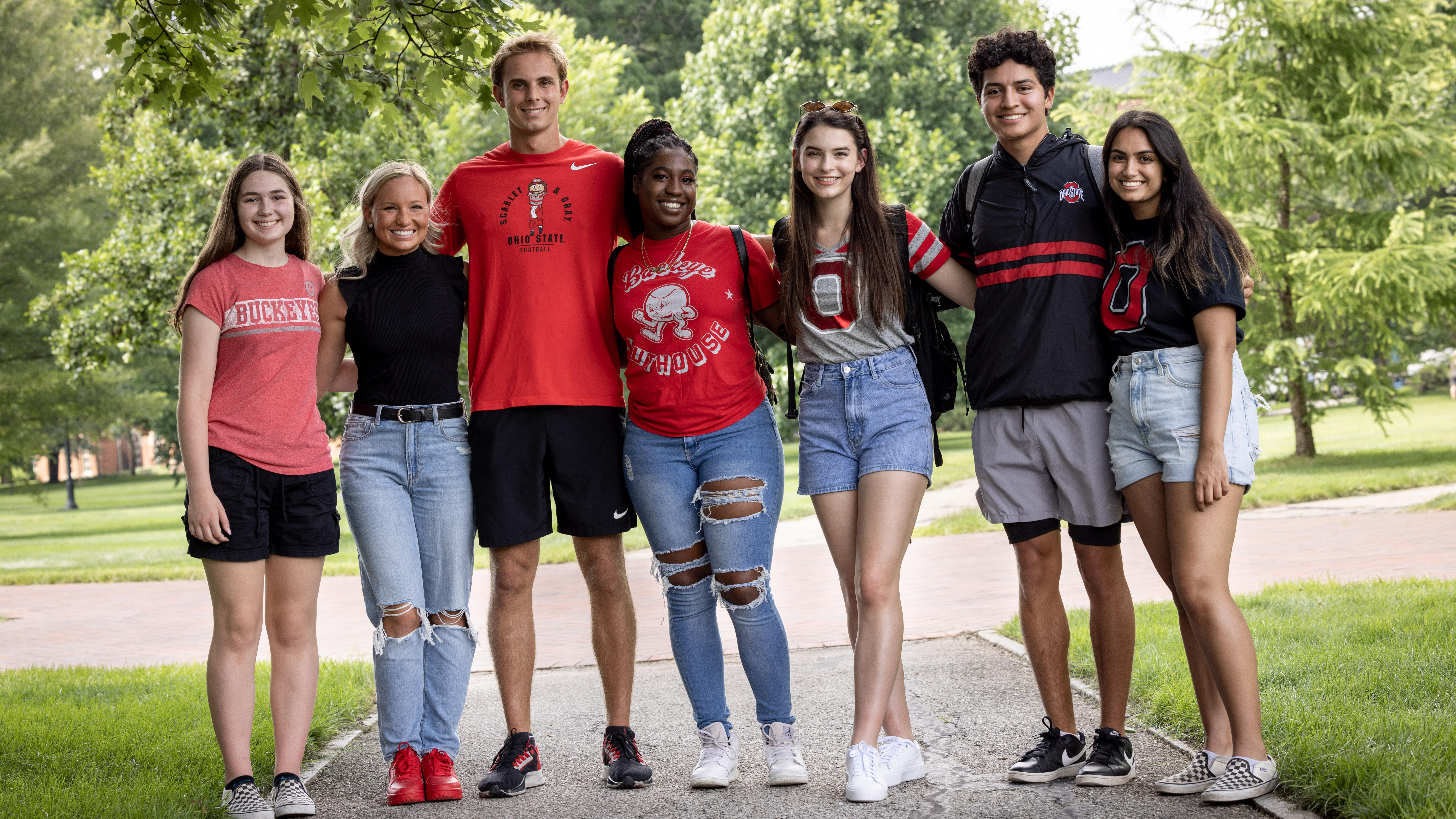 group photo of Ohio State students on the Oval