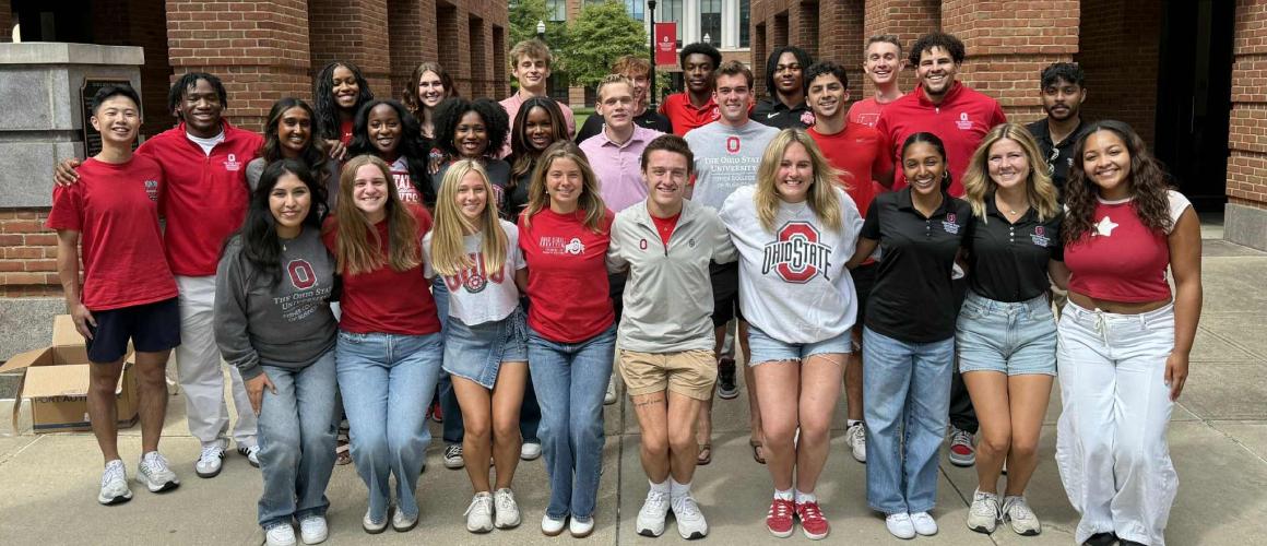 Fisher College of Business ambassadors in the Wolstein Gateway