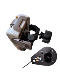 Component view of Eos Arrow Receiver Pole Mount System with receiver mounting kit and antenna mount. 
