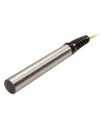 Side view of Global Water WQ101 Temperature Sensor with stainless steel housing.