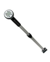 Angled top to bottom view of the Global Water Flow Probe showing the computer head at the top and the propeller end at the bottom. 