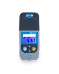 Front view of the Hach DR300 pocket colorimeter showing the display and buttons.
